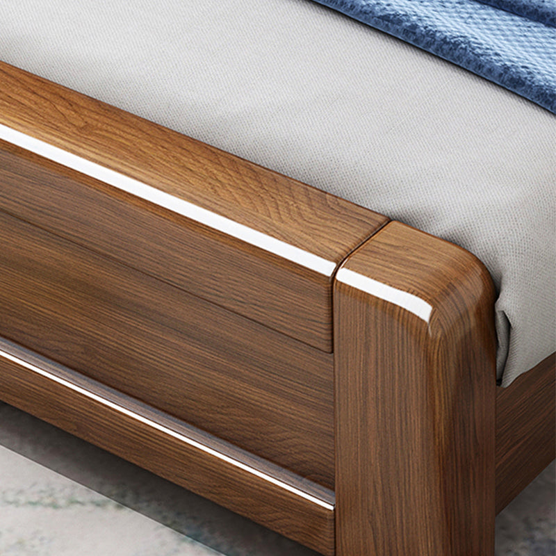 Letto standard marrone con deposito a letto alto 43,30 "moderni di metà secolo