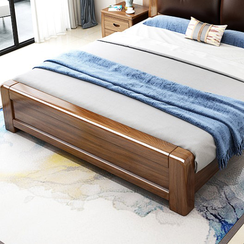 Letto standard marrone con deposito a letto alto 43,30 "moderni di metà secolo