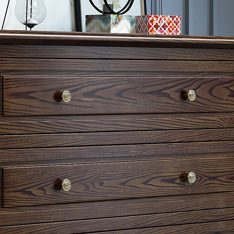 Coffre d'accent contemporain avec 5 tiroirs et pieds de chignon en bois massif