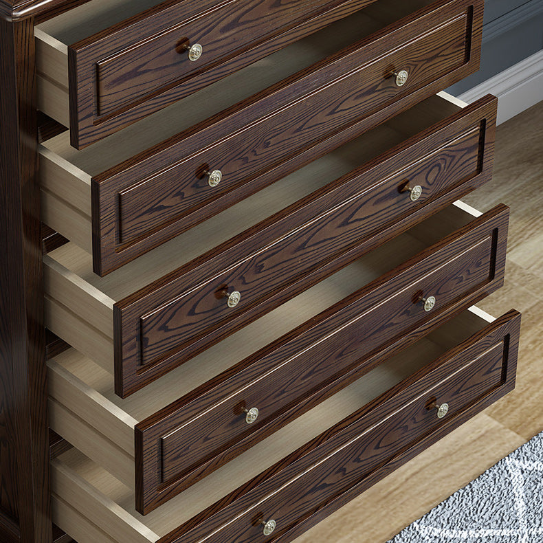 Coffre d'accent contemporain avec 5 tiroirs et pieds de chignon en bois massif