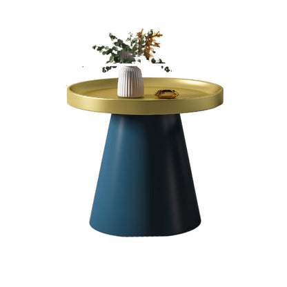 Tavolino moderno di ferro della metà del secolo set da tavolo da cocktail vassoio rotondo