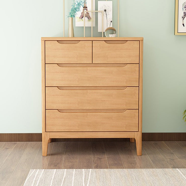 Mid-Century Modern Accent Chest with Straight Legs in Rubberwood Natural 5 Clearhalo 'Cabinets & Chests' 'cabinets_chests' 'furn' 'furn_cabinets_chests' 'Furniture' 'Living Room Furniture' 6013563