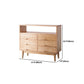Contemporary Natural Wooden Chest with Shelf and 6 Drawers Accent Chest