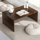 Brown Rectangular Coffee Table Sled Base Wooden Cocktail Table Walnut Clearhalo 'Coffee & Accent Tables' 'Coffee Tables' 'coffee_tables' 'furn' 'furn_coffee_tables' 'Furniture' 'Living Room Furniture' 6013592