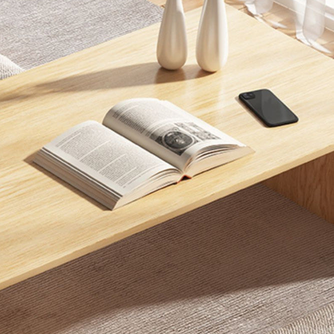Brown Rectangular Coffee Table Sled Base Wooden Cocktail Table Clearhalo 'Coffee & Accent Tables' 'Coffee Tables' 'coffee_tables' 'furn' 'furn_coffee_tables' 'Furniture' 'Living Room Furniture' 6013596