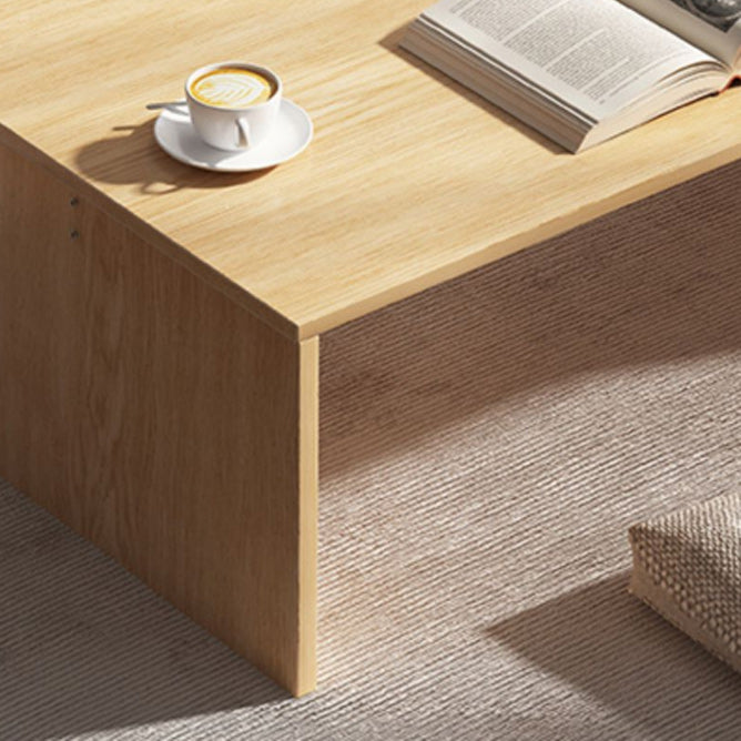 Brown Rectangular Coffee Table Sled Base Wooden Cocktail Table Clearhalo 'Coffee & Accent Tables' 'Coffee Tables' 'coffee_tables' 'furn' 'furn_coffee_tables' 'Furniture' 'Living Room Furniture' 6013597