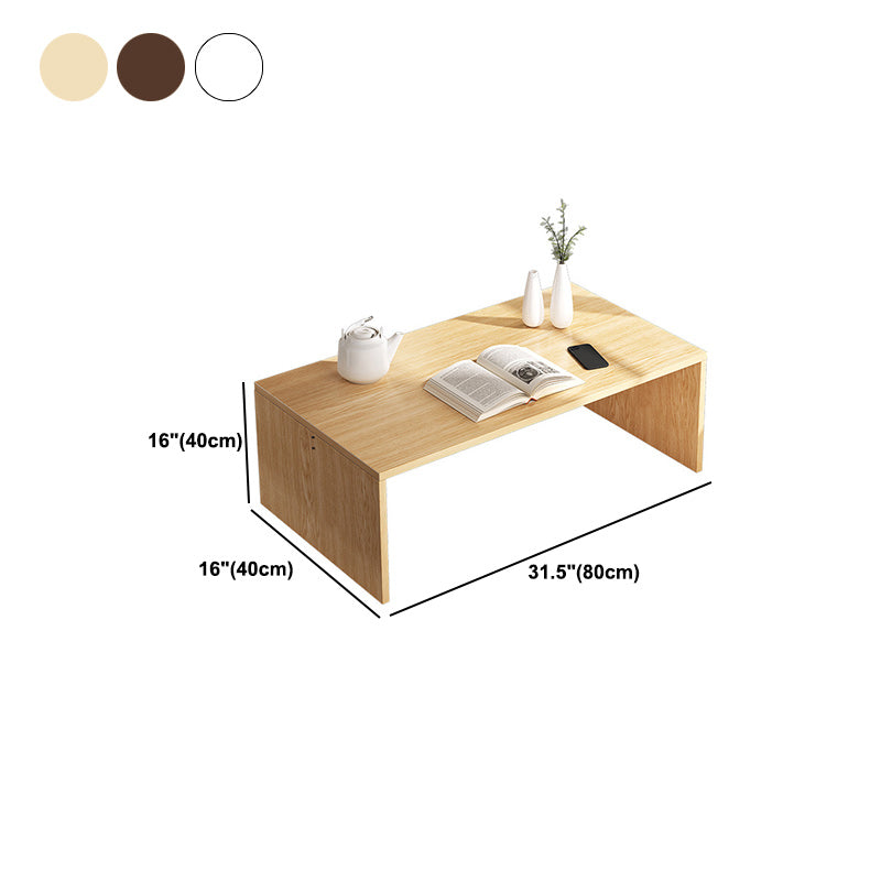 Brown Rectangular Coffee Table Sled Base Wooden Cocktail Table Clearhalo 'Coffee & Accent Tables' 'Coffee Tables' 'coffee_tables' 'furn' 'furn_coffee_tables' 'Furniture' 'Living Room Furniture' 6013603