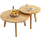 Round Solid Wood Coffee Table Nordic 3 Legs Cocktail Table Set