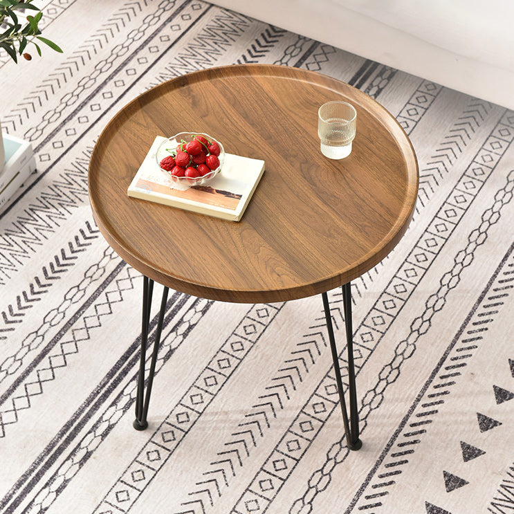 3 Legs Round Coffee Table Wooden Coffee Table in Brown Modern Style Clearhalo 'Coffee & Accent Tables' 'Coffee Tables' 'coffee_tables' 'furn' 'furn_coffee_tables' 'Furniture' 'Living Room Furniture' 6013663
