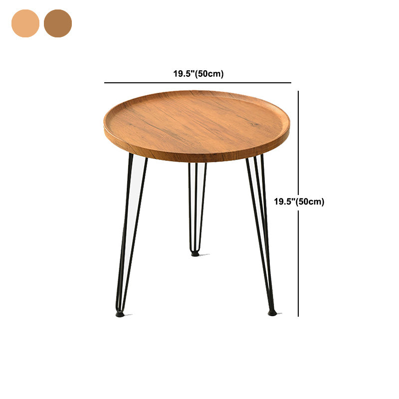 3 Legs Round Coffee Table Wooden Coffee Table in Brown Modern Style Clearhalo 'Coffee & Accent Tables' 'Coffee Tables' 'coffee_tables' 'furn' 'furn_coffee_tables' 'Furniture' 'Living Room Furniture' 6013670
