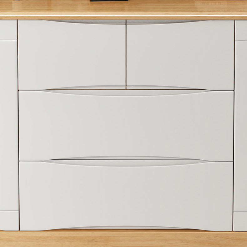 Accento di legno della metà del secolo con porte e 4 cassetti