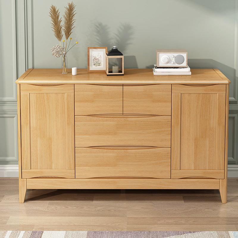 Accento di legno della metà del secolo con porte e 4 cassetti