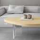 Scandinavian Solid Wood Coffee Table 14.96" H Acrylic Legs Cocktail Table Clearhalo 'Coffee & Accent Tables' 'Coffee Tables' 'coffee_tables' 'furn' 'furn_coffee_tables' 'Furniture' 'Living Room Furniture' 6013694