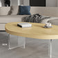 Scandinavian Solid Wood Coffee Table 14.96" H Acrylic Legs Cocktail Table Clearhalo 'Coffee & Accent Tables' 'Coffee Tables' 'coffee_tables' 'furn' 'furn_coffee_tables' 'Furniture' 'Living Room Furniture' 6013695