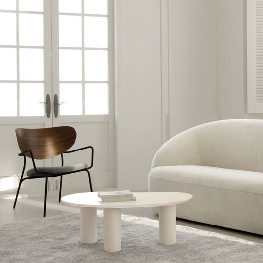 Tavolino da caffè in legno a 3 gambe Tavolino da cocktail a forma di nuvola - 13 "H