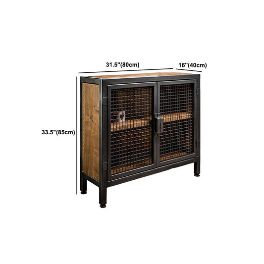 Industrial Accent Cabinet with Distressed Wood Top and Iron Legs Clearhalo 'Cabinets & Chests' 'cabinets_chests' 'furn' 'furn_cabinets_chests' 'Furniture' 'Living Room Furniture' 6013760