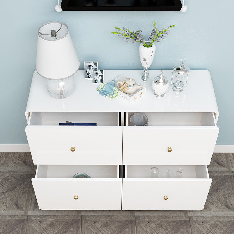 Moderne accentkist met ijzeren basis en massief hout zachte dichte borst