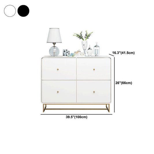 Coffre d'accentuation moderne avec base de fer et coffre à fermeture douce en bois massif