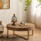 Distressed Wood Round Coffee Table French Country Style 1 Single Cocktail Table