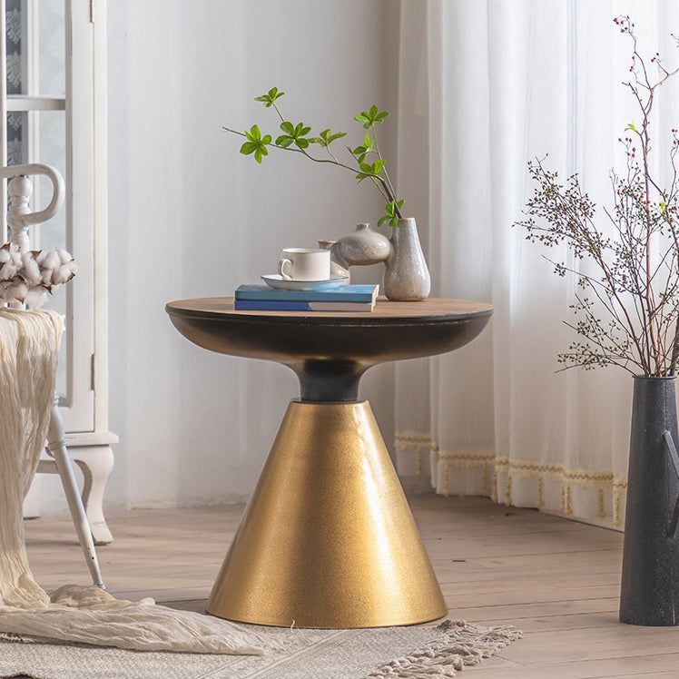 Distressed Wood Round Coffee Table French Country Style 1 Single Cocktail Table