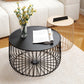 Mid-Century Modern Round Iron Coffee Table Frame Cocktail Table 15.75" H