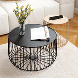 Tavolino moderno di ferro rotondo della metà del secolo Tavolo da cocktail 15,75 "H