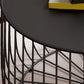 Mid-Century Modern Round Iron Coffee Table Frame Cocktail Table 15.75" H