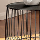 Mid-Century Modern Round Iron Coffee Table Frame Cocktail Table 15.75" H