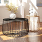 Mid-Century Modern Round Iron Coffee Table Frame Cocktail Table 15.75" H