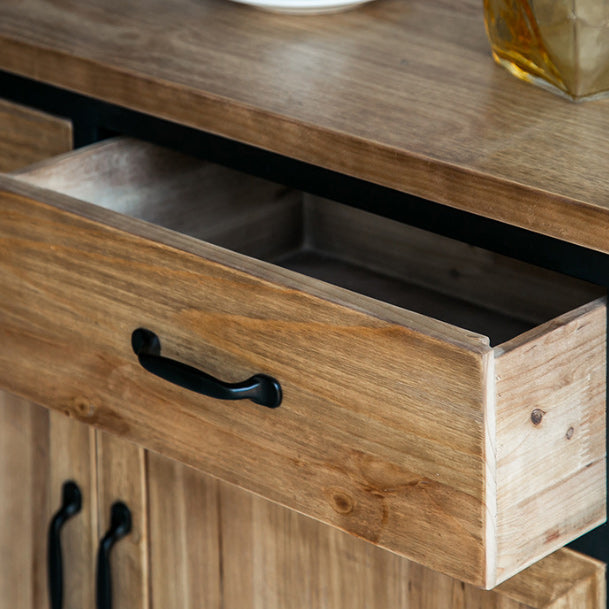 Industrial Natural Solid Wood Cabinet with Shelf and 2 Doors Clearhalo 'Cabinets & Chests' 'cabinets_chests' 'furn' 'furn_cabinets_chests' 'Furniture' 'Living Room Furniture' 6013820