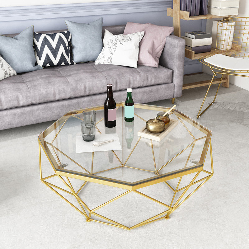 グラスコーヒーテーブル17.72 "Hリビングルーム用のフレームカクテルテーブル