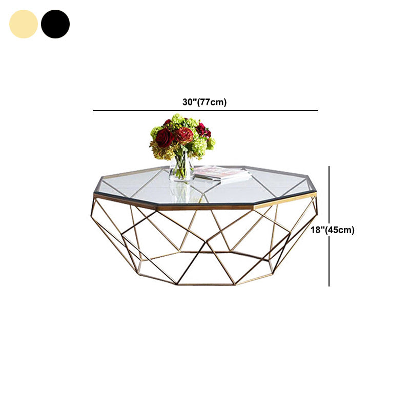 グラスコーヒーテーブル17.72 "Hリビングルーム用のフレームカクテルテーブル
