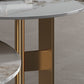 Luxurious Round Stone Coffee Table Set Pedestal Dia 31.5" Cocktail Table Clearhalo 'Coffee & Accent Tables' 'Coffee Tables' 'coffee_tables' 'furn' 'furn_coffee_tables' 'Furniture' 'Living Room Furniture' 6013911