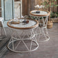 Frame French Country Round Coffee Table Distressed Wood Cocktail Table Clearhalo 'Coffee & Accent Tables' 'Coffee Tables' 'coffee_tables' 'furn' 'furn_coffee_tables' 'Furniture' 'Living Room Furniture' 6013934