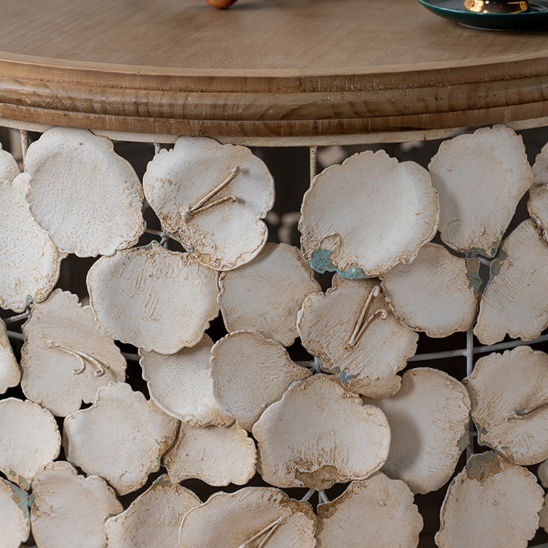 Drum Shaped Coffee Table French Country Distressed Wood Cocktail Table Clearhalo 'Coffee & Accent Tables' 'Coffee Tables' 'coffee_tables' 'furn' 'furn_coffee_tables' 'Furniture' 'Living Room Furniture' 6013975