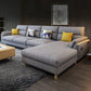 Linnen slipcovered sectional flard arm sectional met opslag