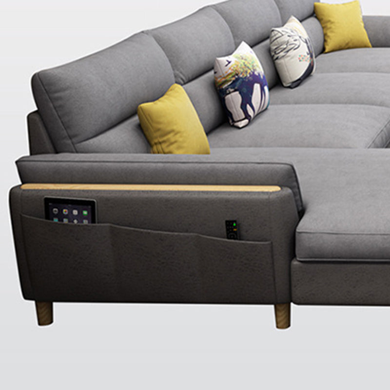 Linnen slipcovered sectional flard arm sectional met opslag