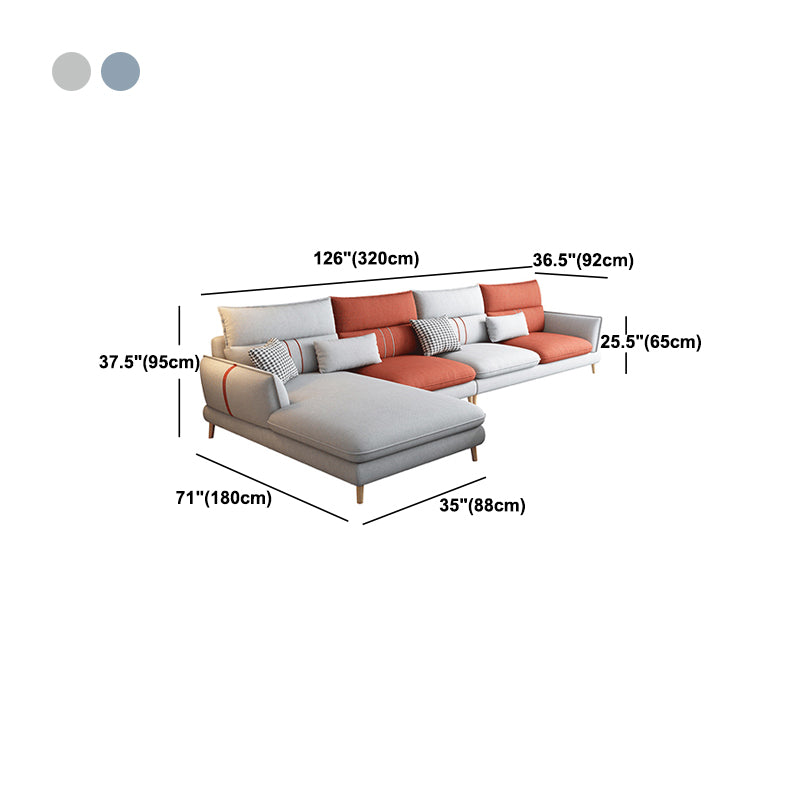 Oreiller en tissu dos sectionnel bras d'évasion des bras avec accents de bois