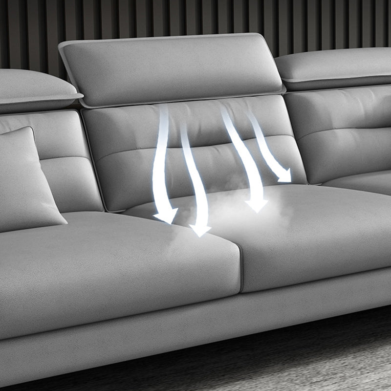 Oreiller sectionnel de bras carré gris dos moderne sectionnelle de 4 places