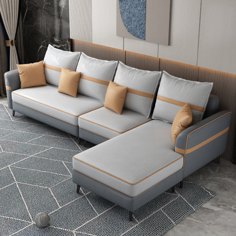 L-vormige 4-zitplaatsen 29.52 "H Sectionele moderne wijd uitlopende arm sectioneel