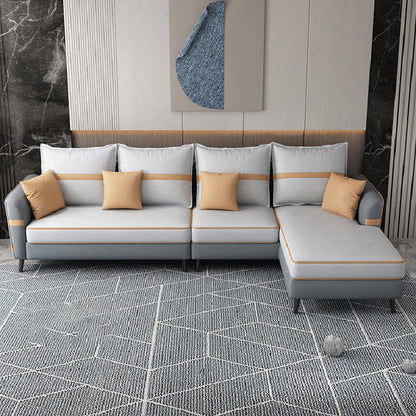 L-vormige 4-zitplaatsen 29.52 "H Sectionele moderne wijd uitlopende arm sectioneel