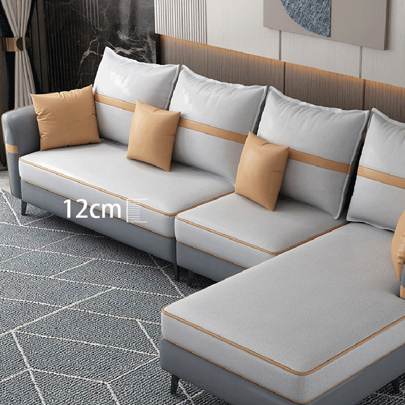 L-vormige 4-zitplaatsen 29.52 "H Sectionele moderne wijd uitlopende arm sectioneel