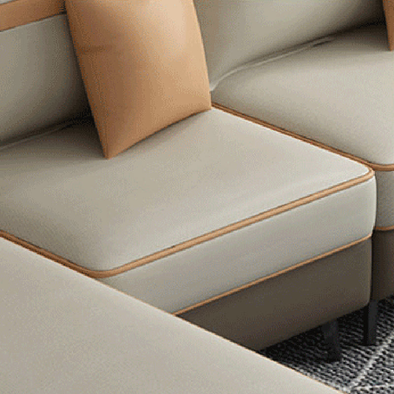 L-vormige 4-zitplaatsen 29.52 "H Sectionele moderne wijd uitlopende arm sectioneel