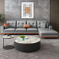 Tufted Modern Sloped Arm Sectional 5-seater Stain-resistant Sectional Gray Latex Clearhalo 'furn' 'furn_sectionals' 'Furniture' 'Living Room Furniture' 'Sectionals' 6014126