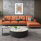 Tufted Modern Sloped Arm Sectional 5-seater Stain-resistant Sectional Orange Latex Clearhalo 'furn' 'furn_sectionals' 'Furniture' 'Living Room Furniture' 'Sectionals' 6014127