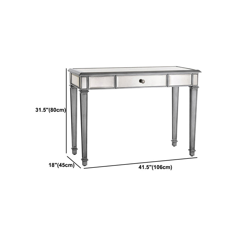 3つの収納引き出し付きスリバーバニティセットガラスメイクアップバニティ、17.71 "幅