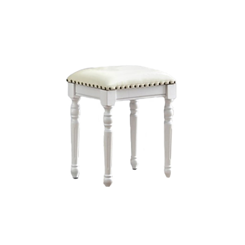 2つの収納引き出しを備えた明るい白い虚栄心ゴムウッドメイクアップバニティ、17.71 "幅