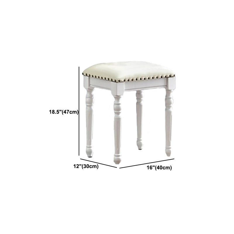 2つの収納引き出しを備えた明るい白い虚栄心ゴムウッドメイクアップバニティ、17.71 "幅