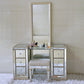 Sliver Glass Vanity Set 15.74" Wide Make-up Vanity with 6 Storage Drawers Clearhalo 'Bedroom Furniture' 'furn' 'furn_makeup_vanities' 'Furniture' 'Makeup Vanities' 'makeup_vanities' 6014170