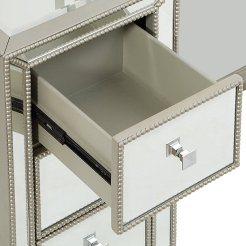 Sliver Glass Vanity Set 15.74" Wide Make-up Vanity with 6 Storage Drawers Clearhalo 'Bedroom Furniture' 'furn' 'furn_makeup_vanities' 'Furniture' 'Makeup Vanities' 'makeup_vanities' 6014176